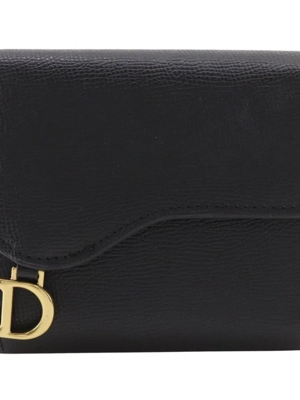 Dior Compact wallet Tri-fold wallet black Calfskin Women